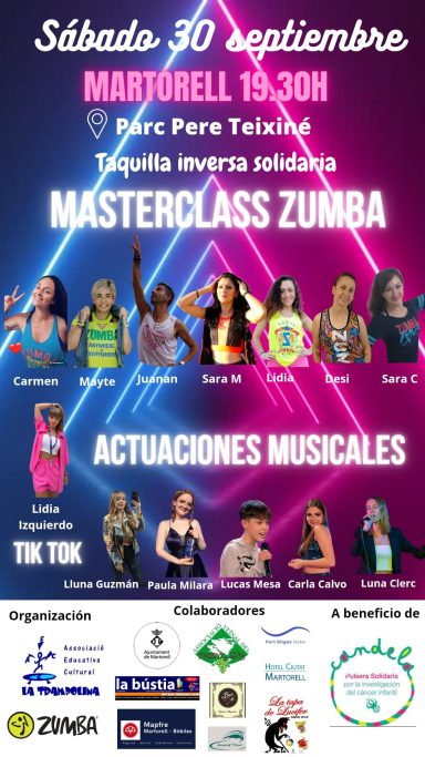 Lluna Guzman, Paula Milara, Lucas Mesa, Carla Calvo i grup de zumba
